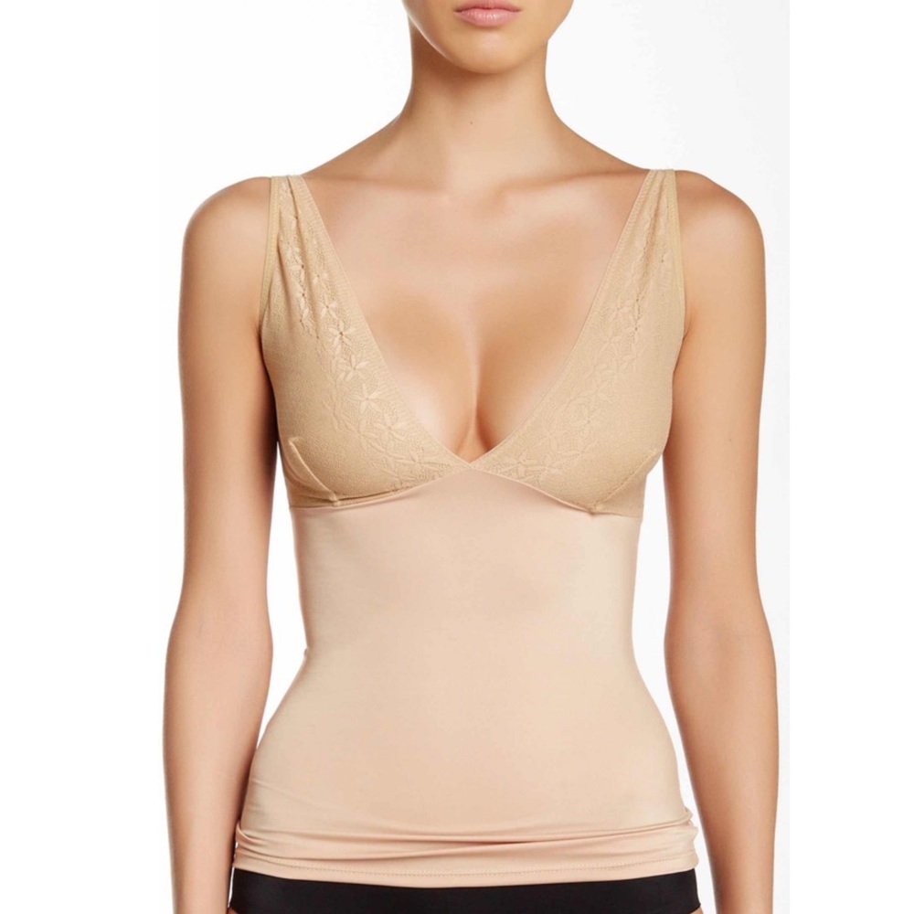 Lace Cup Control Tank In Nude